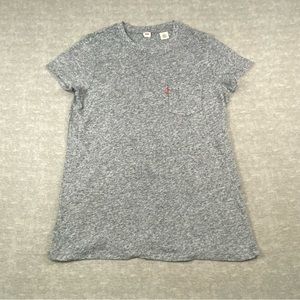 Levis Womens Gray Short Sleeve Crew Neck T-Shirt Size‎ Medium